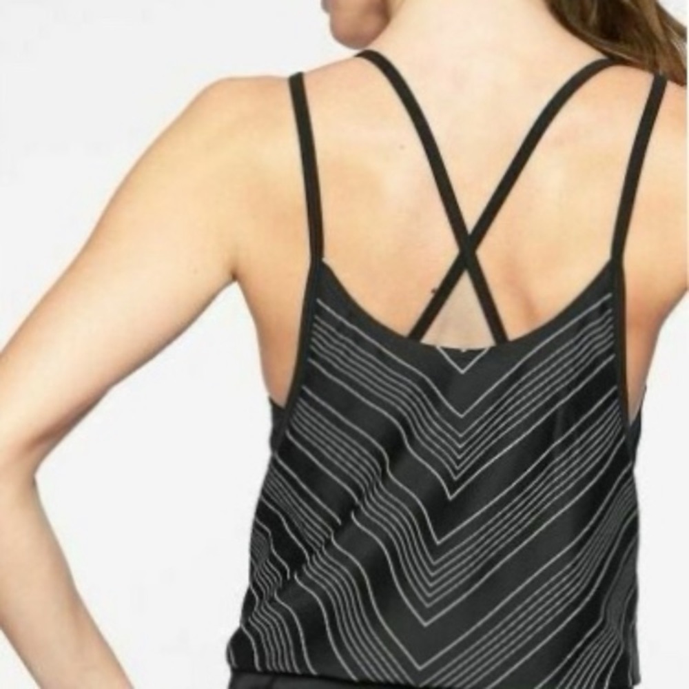 Athleta 36D/DD Chevron Blousy Tankini Swim Top